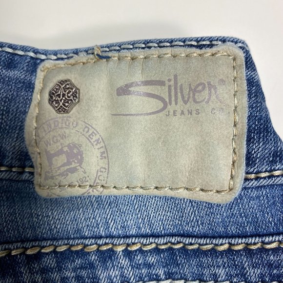 Silver Women Jeans Suki Mid Pencil Skinny Light Wash Blue Size 28x33 - Picture 4 of 14